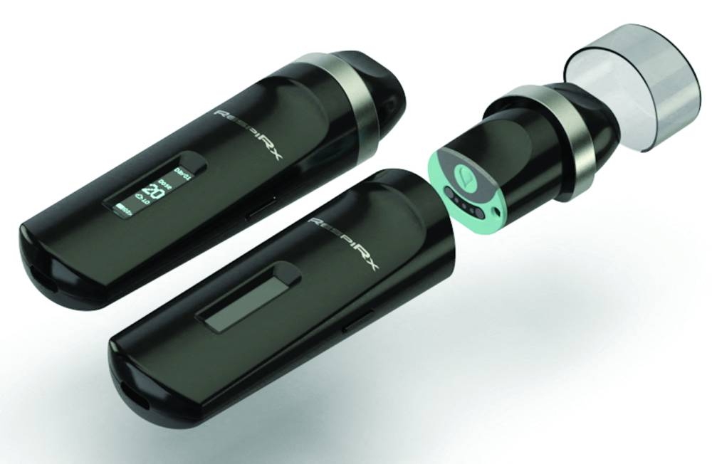 A mock-up of Qnovia’s nicotine replacement therapy device RespiRx. 