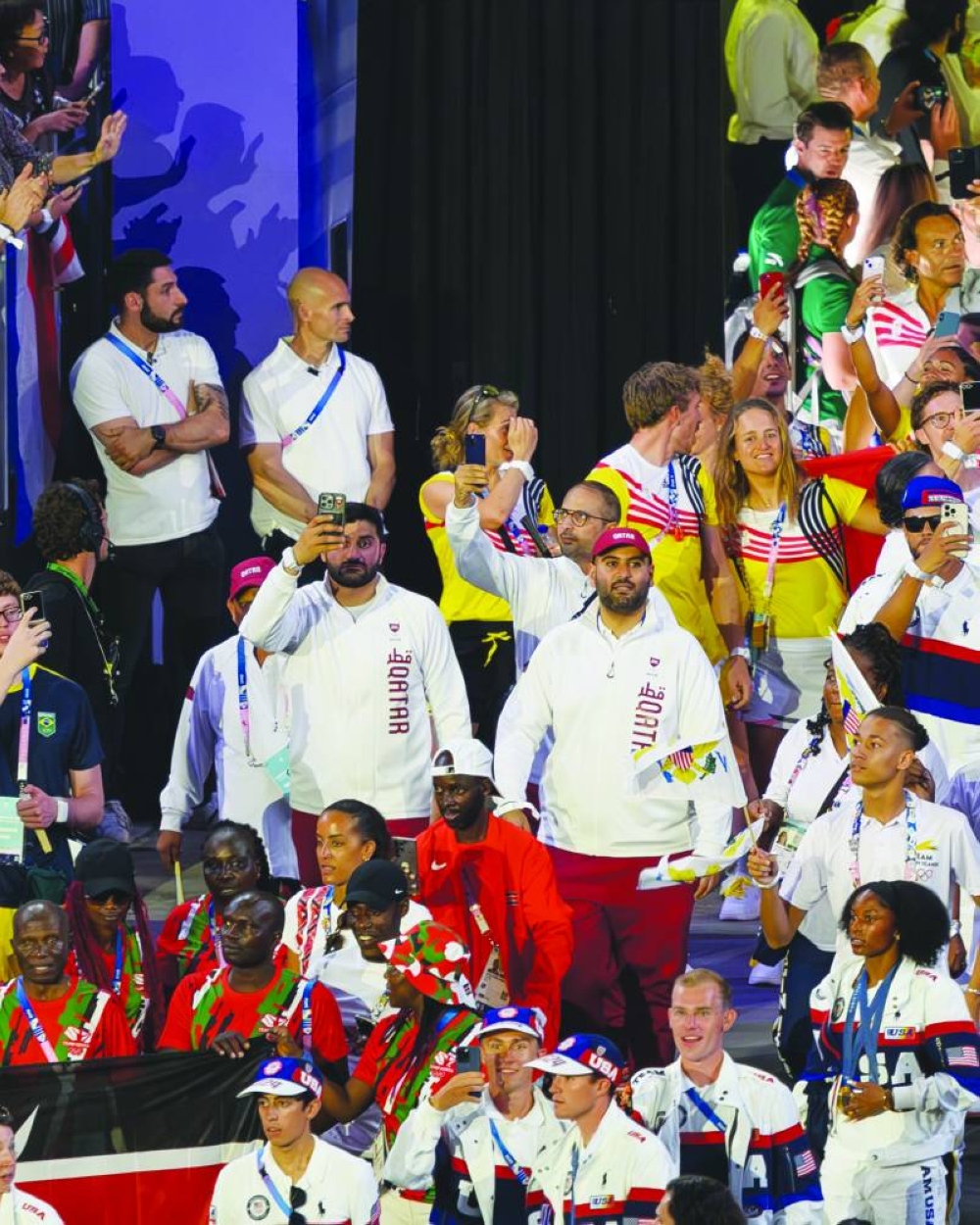 Qatar delegation at the closing ceremony.