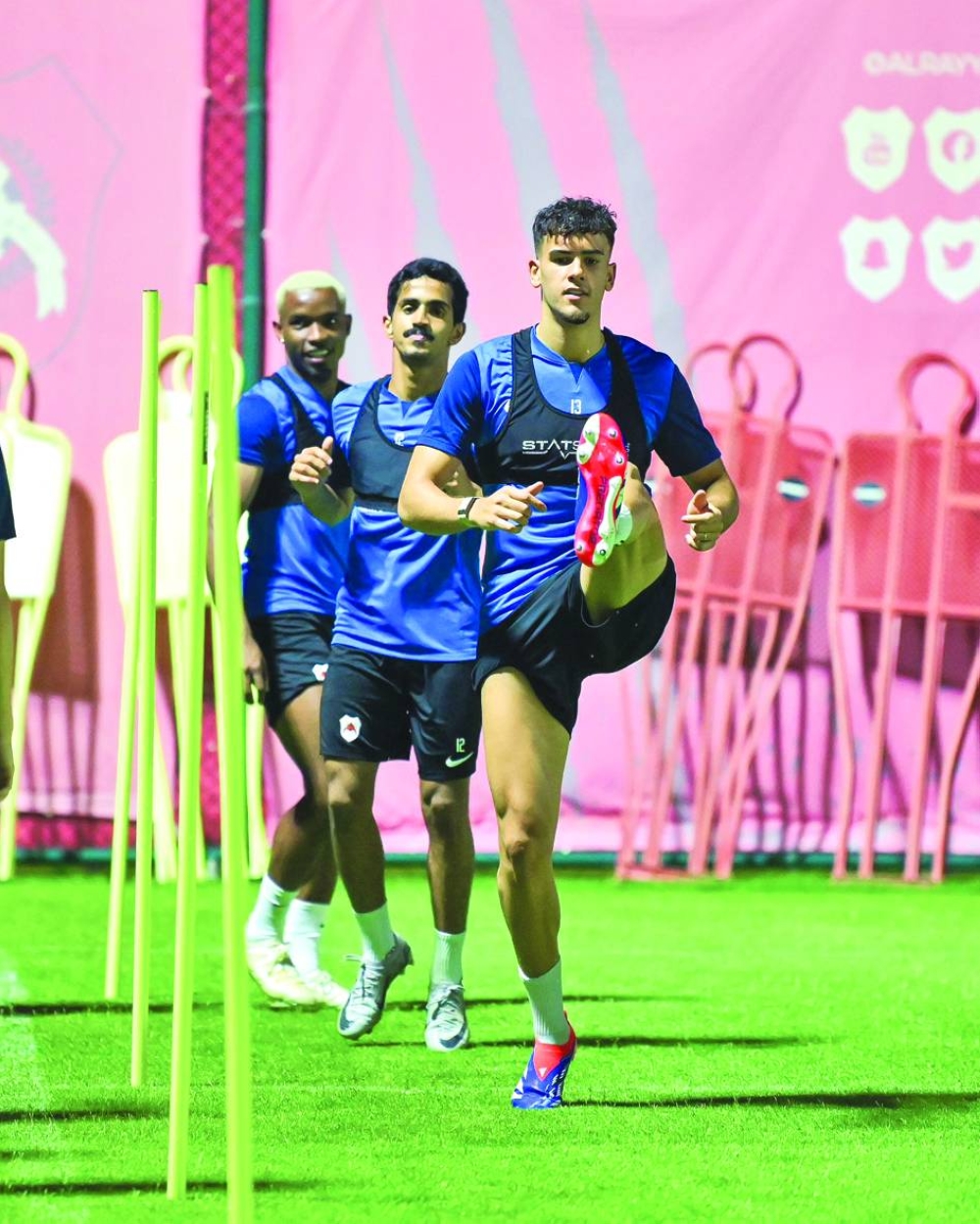 Al Rayyan players during a training session on Thursday.
 