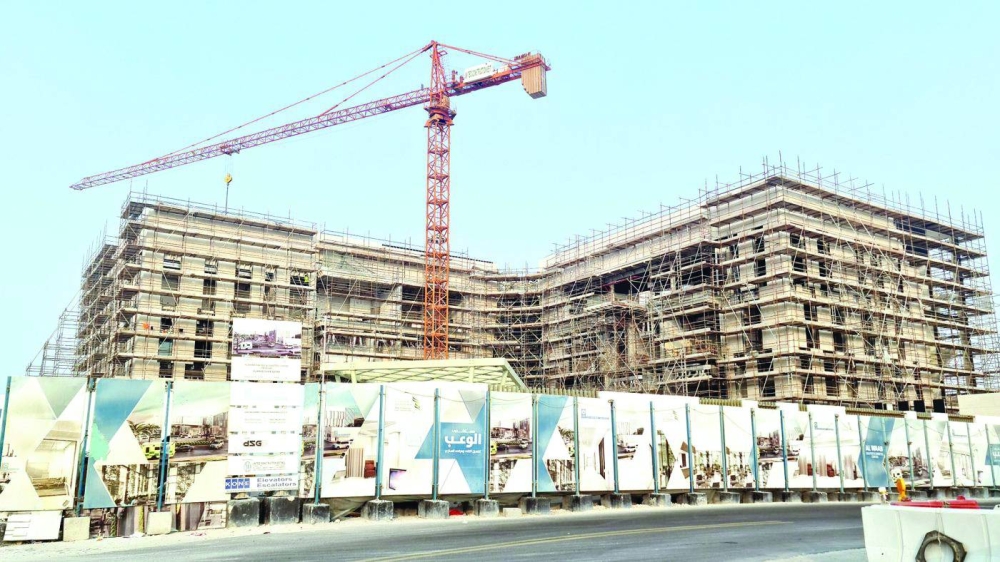 An exterior view of the under construction Al Waab Hospital for Dialysis and Diabetes.