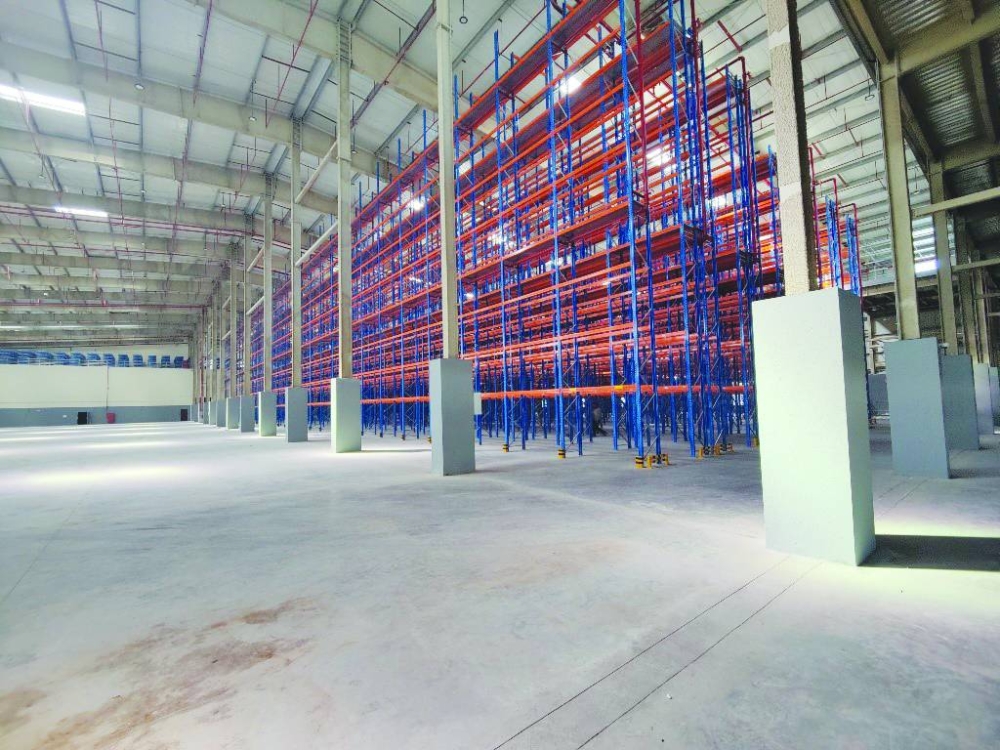 An interior view of Jumbo Electronics' warehouse in Manateq Logistics Park.