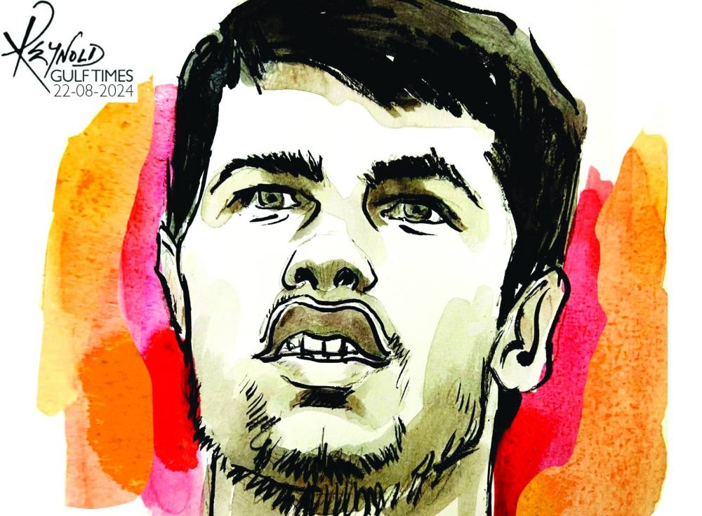 Carlos Alcaraz (Illustration by Reynold/Gulf Times)