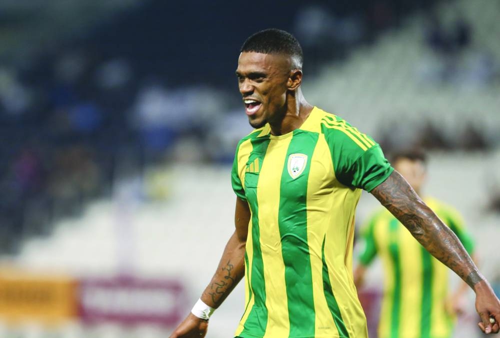 
Al Wakrah’s Ricardo Gomes is ecstatic after scoring against Al Shahania at the Jassim Bin Hamad Stadium. 