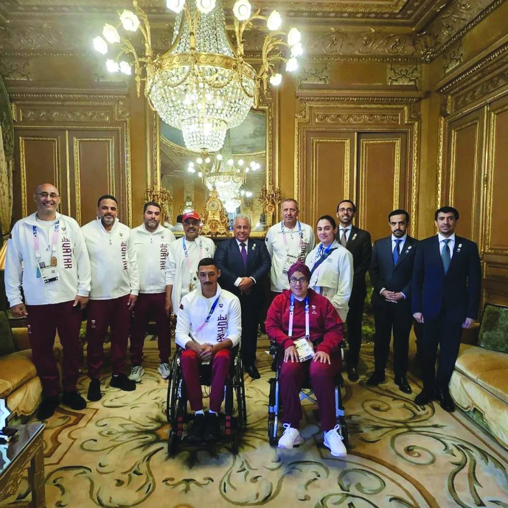 Sheikh Ali bin Jassim al-Thani, Qatar’s ambassador to France, hosted the Qatari delegation participating in the Paris 2024 Paralympic Games at the Qatar embassy in Paris on Tuesday. On the occasion, the head of the delegation and Secretary-General of the Qatar Federation for People with Special Needs Dr Hassan al-Ansari presented a shield to the ambassador.