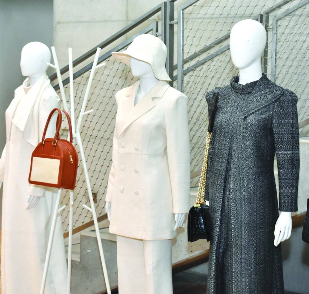 Some clothes made from waste materials.