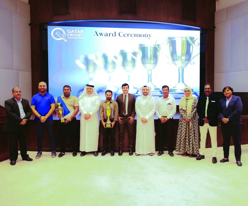 Captain of GWC Arrows is seen with the trophy after his side won the 2023 Third Division Cricket League Championship. The event was hosted by Qatar Cricket Association. The winning team received the championship trophy at the Lusail Hall in the Olympic Tower. GWC Arrows is a team of Gulf Warehousing Company Q.P.S.C (GWC) – one of the fastest-growing logistics businesses in the MENA region.