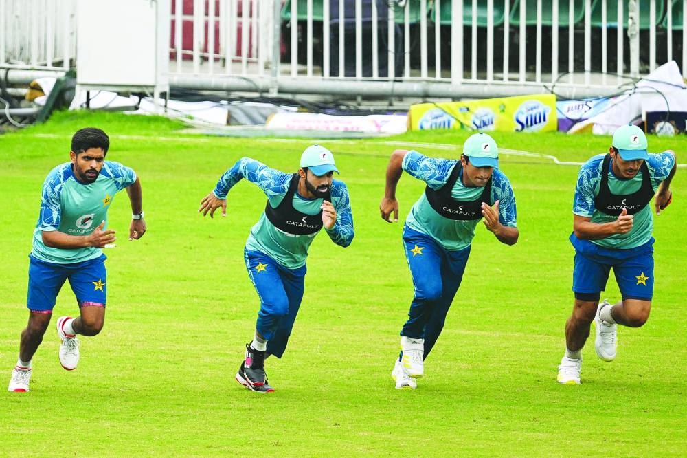 Pakistan’s Babar Azam (left) and teammates attend a training session at the Rawalpindi Cricket Stadium in Rawalpindi on Wednesday, ahead of their second and last Test against Bangladesh.  (AFP) Pakistan’s Babar Azam (left) and teammates attend a training session at the Rawalpindi Cricket Stadium in Rawalpindi on Wednesday, ahead of their second and last Test against Bangladesh.  (AFP) Pakistan’s Babar Azam (left) and teammates attend a training session at the Rawalpindi Cricket Stadium in Rawalpindi on Wednesday, ahead of their second and last Test against Bangladesh.  (AFP)