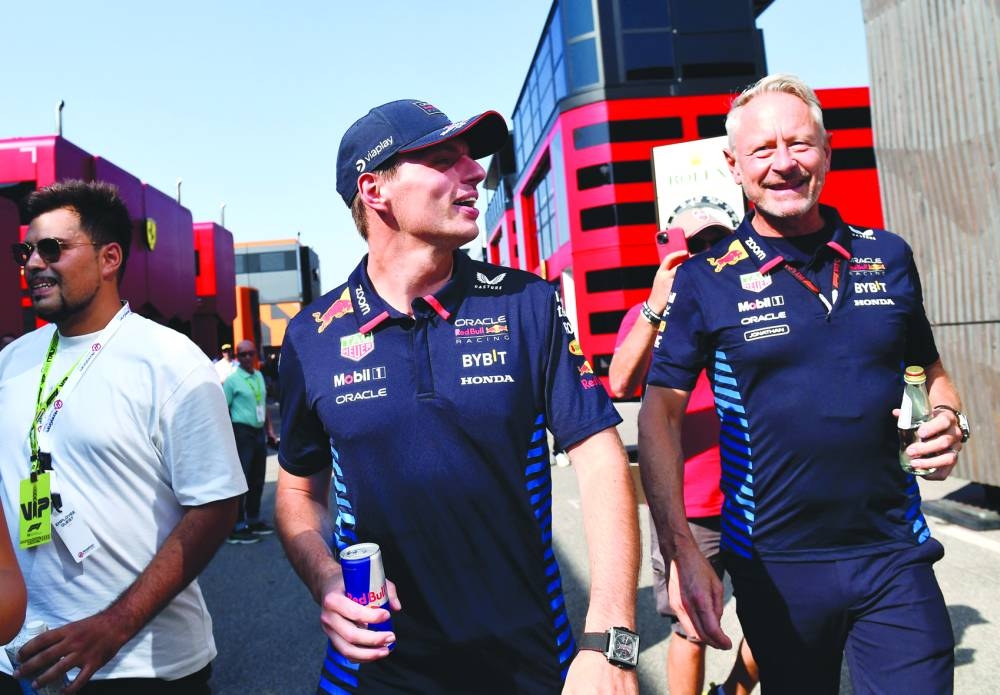 Red Bull's Max Verstappen arrives ahead of the Italian Grand Prix at Autodromo Nazionale Monza, Monza, Italy, on Thursday. (Reuters)