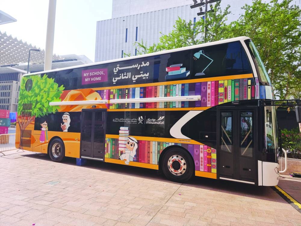 The mobile bus library forms part of MoEHE's broader ‘Checklist’ competition, taking place at Msheireb Galleria until Saturday. PICTURES: Joey Aguilar