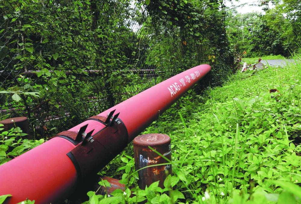 
FILE PHOTO: A pipeline of state-owned Petroecuador is pictured as Ecuador vote called on the state oil firm, Petroecuador, to dismantle and shut operations at its Yasuni ‘43-ITT’ oil block. 