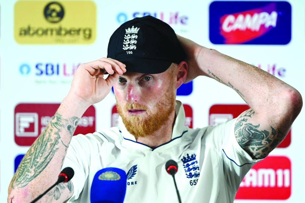 England's captain Ben Stokes addresses a press conference at the end of their fourth Test against India in Ranchi on Tuesday. (AFP)