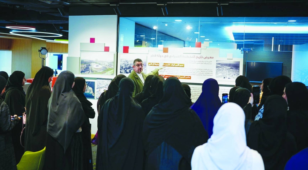 Training and Research Consultant  - Head of Studio 18 Prof Dr Ali Abd al-Raouf during an interactive session with QU students at Studio 18.