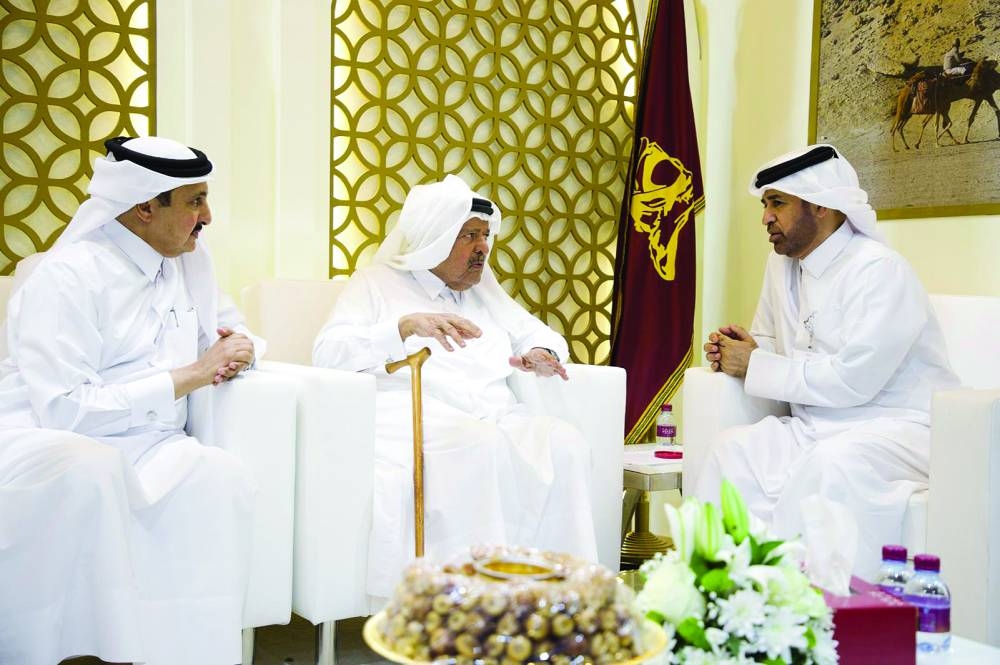 HE Sheikh Faisal bin Qassim al-Thani and HE Sheikh Khalifa bin Jassim al-Thani with Katara general manager Prof Dr Khalid bin Ibrahim al-Sulaiti on the sidelines of S'hail 2024.