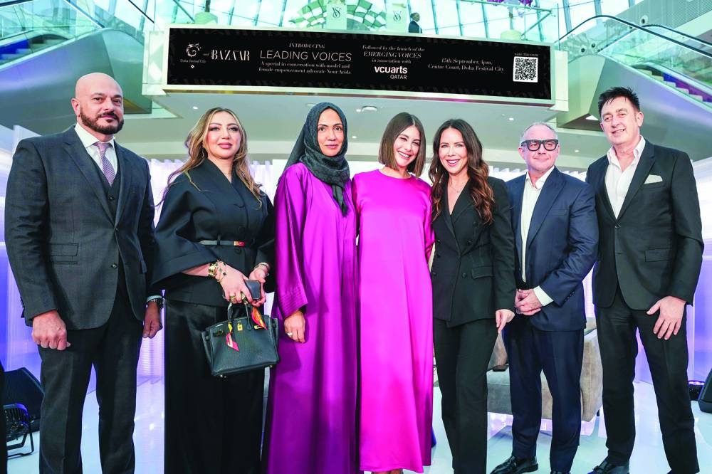 (From left) Jihad Zarkout, owner representative and assistant general manager, Basrec; Nehal Maher, senior marketing manager, DHFC; Noreen Nasralla; Nour Arida; Bianca Brigitte Bonomi; Christopher Barton, director, asset management, DHFC; and Michael Moles, retail operations manager, DHFC, at the event.