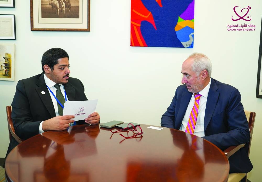 Spokesperson for the Secretary-General of the UN Stephane Dujarric during thing interview with QNA.