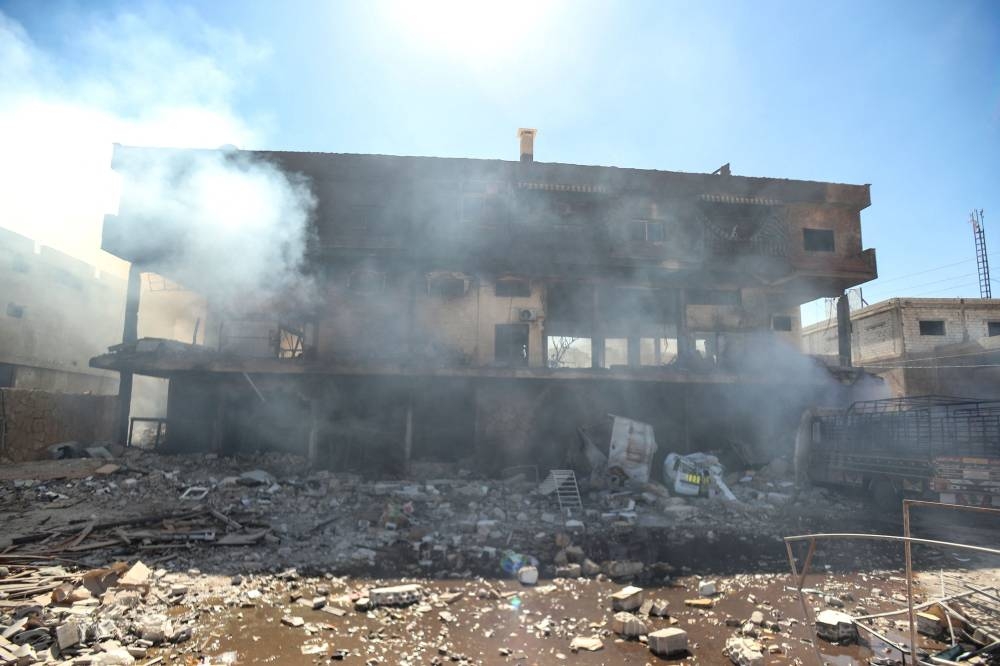 Smoke billows following an overnight Israeli air strike in Baalbeck in eastern Lebanon, on Friday. AFP