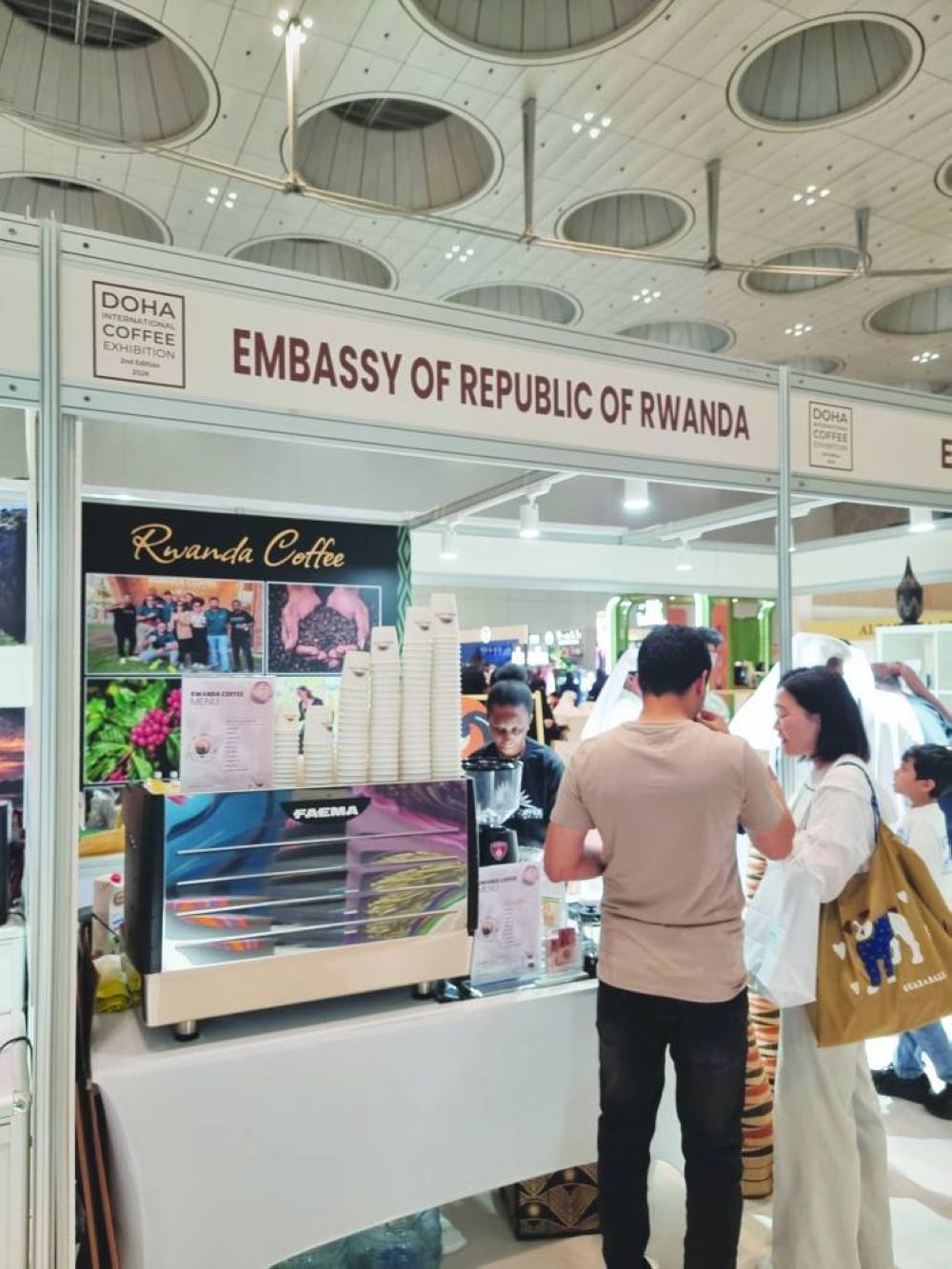 The Embassy of Rwanda showcases high-quality coffee at the exhibition.