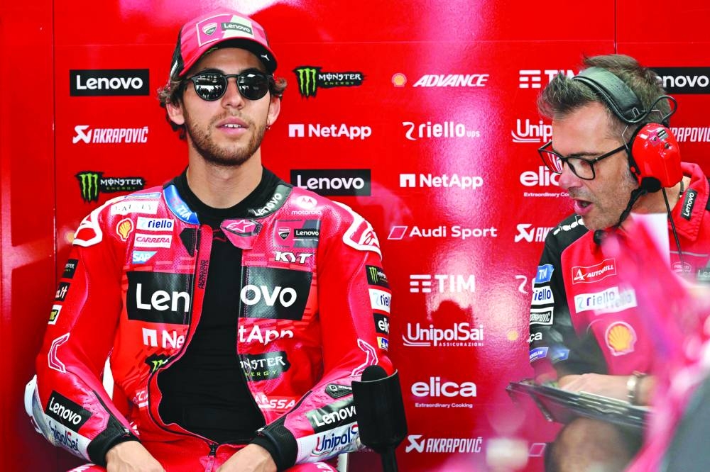 
Ducati’s Italian rider Enea Bastianini during the practice session in Mandalika, Indonesia. (AFP) 