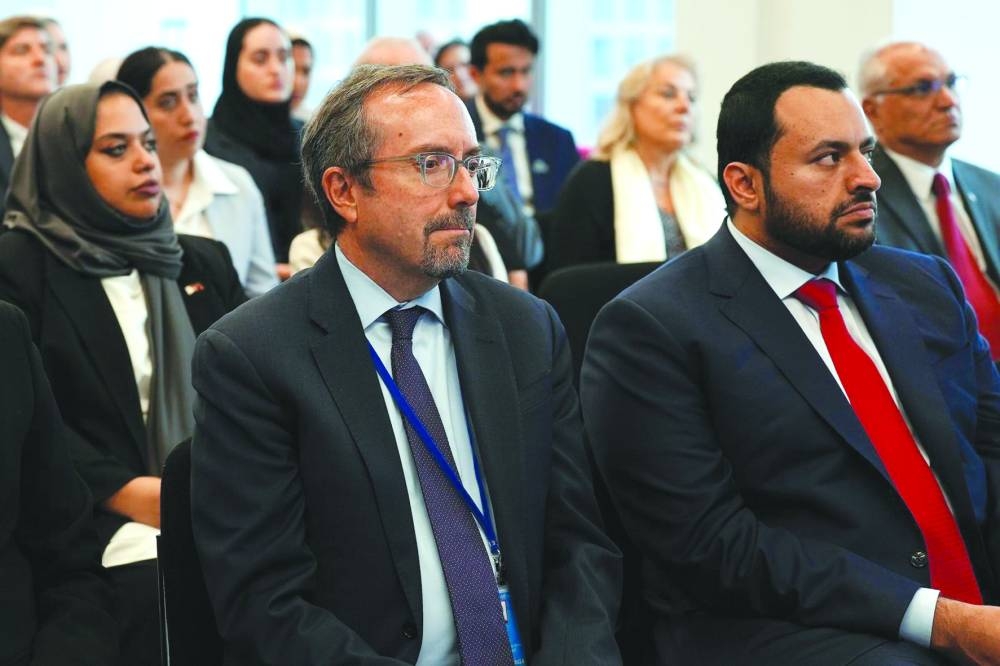 HE Dr Mohammed bin Abdulaziz bin Saleh al-Khulaifi (right) and John Bass at the event.
