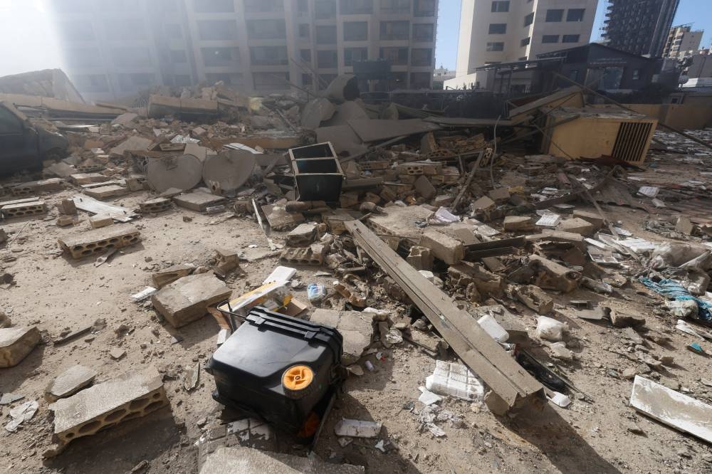 General view of the damage in the aftermath of Israeli strikes in Chiyah, Lebanon, on Wednesday. REUTERS