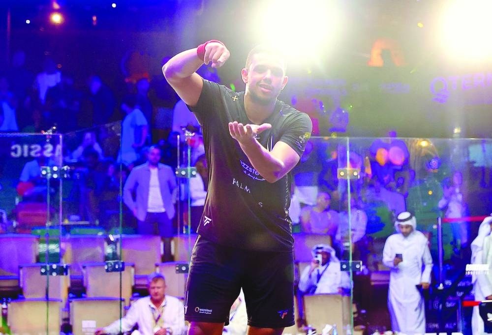 World No 2 Mostafa Asal who beat Wales’ Joel Makin on Friday.