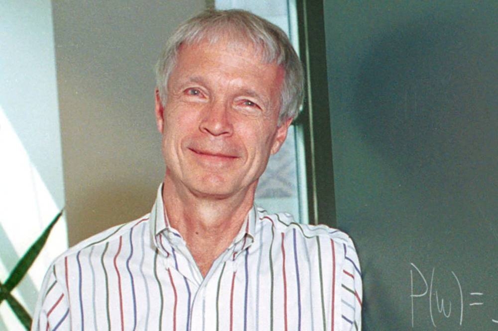Princeton University professor John Hopfield, who won the 2024 Nobel Prize in Physics for discoveries and inventions that laid the foundation for machine learning, poses in a classroom in Princeton, New Jersey, US. Denise Applewhite/Princeton University/Handout via REUTERS