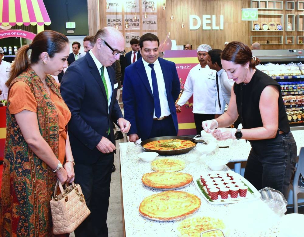 Sampling some of the Spanish brands during the festival. PICTURE: Thajudheen