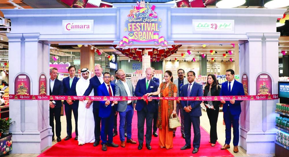 Spanish ambassador Javier Carbajosa Sanchez and his spouse, along with dignitaries from the Spanish Business Council, officials from the Chamber of Commerce of Spain in Qatar, and other distinguished guests, during the inauguration of 'Festival of Spain', a week-long festival at LuLu Hypermarket in LuLu Giardino, The Pearl Qatar