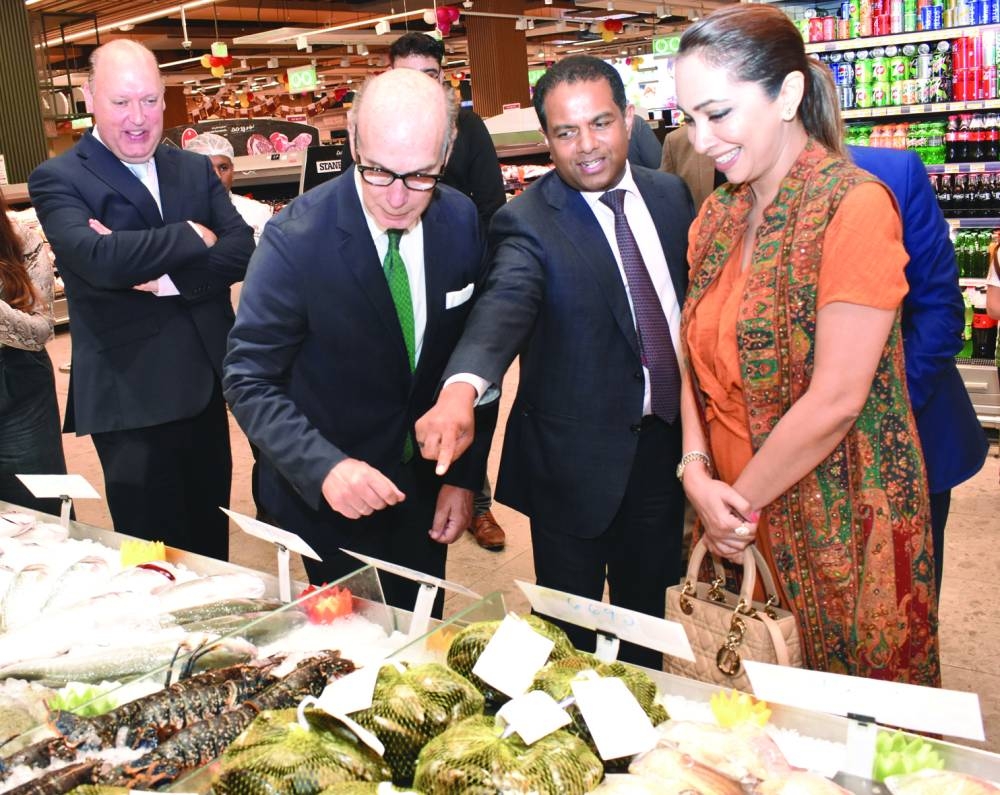 Dr Mohamed Althaf, LuLu Group director of Global Operations, with the ambassador and his spouse during the tour. PICTURE: Thajudheen