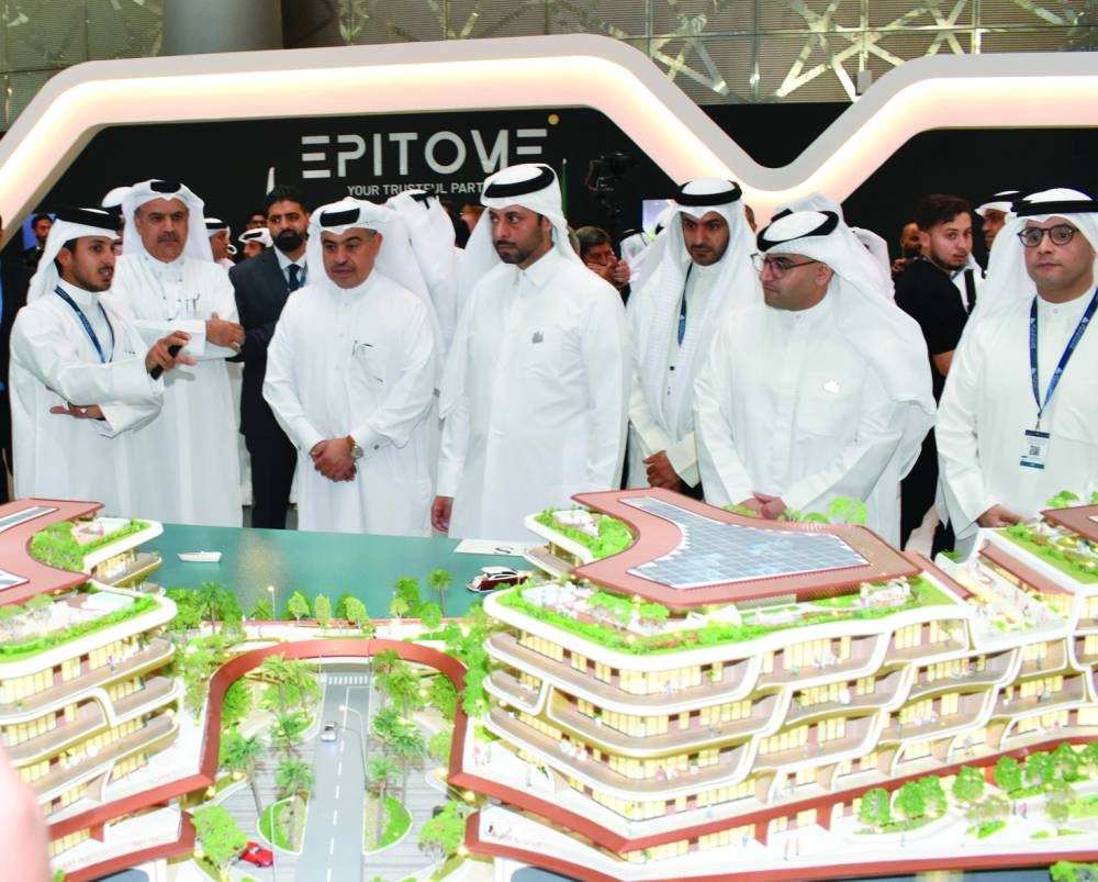 Qatar's ministers and other dignitaries view one of the participating real estate companies during the event. PICTURE: Thajudheen
