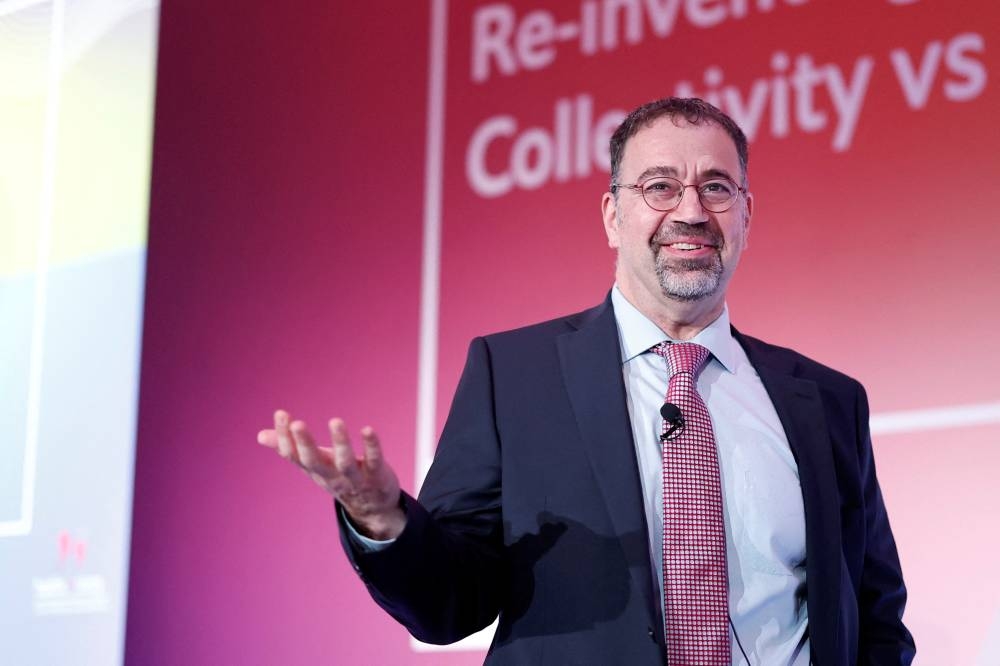 Laureate of the 2024 Nobel Prize for Economic Sciences Daron Acemoglu, an economics professor at the Massachusetts Institute of Technology (MIT), attends the 8th Sustainability Summit for SE Europe and the Mediterranean, in Athens, Greece, , on Monday. REUTERS