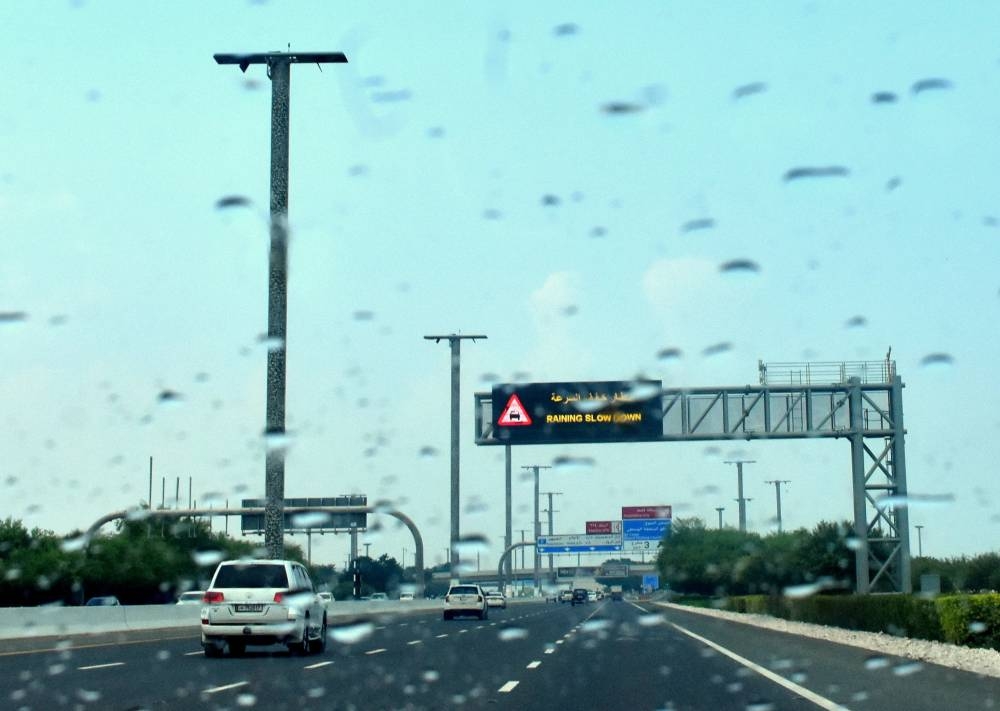 Scenes from Doha roads during the rain Saturday. PICTURE: Thajudheen