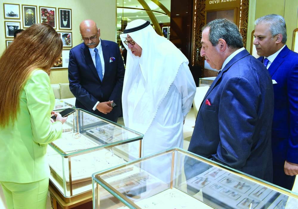 Alfardan Group chairman Hussain Ibrahim Alfardan viewing the latest collections of Devji Aurum. PICTURE: Thajudheen