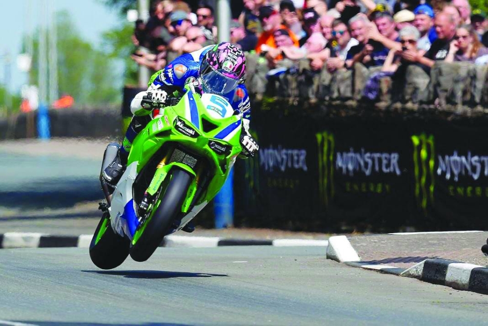 
England’s James Hillier (also left) is one of the world’s leading motorcycle road racers.  