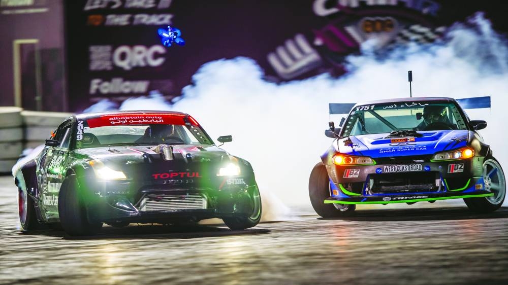 Action from the first round of the Qatar Drift Championship.