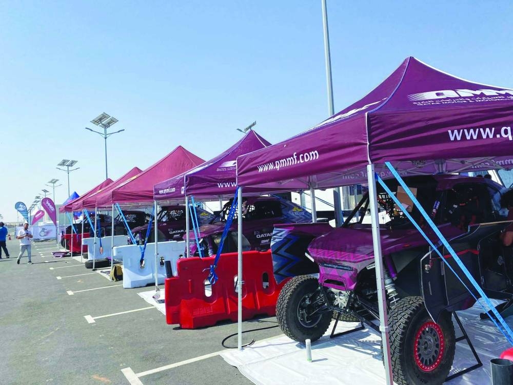 A view of the parc ferme at the Lusail International Circuit.