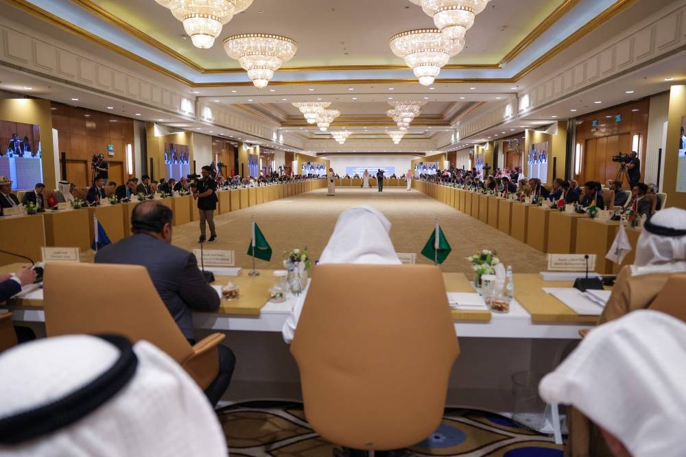 Participants attend the 'International Alliance to Implement the Two-State Solution' meeting in Riyadh on Wednesday. AFP