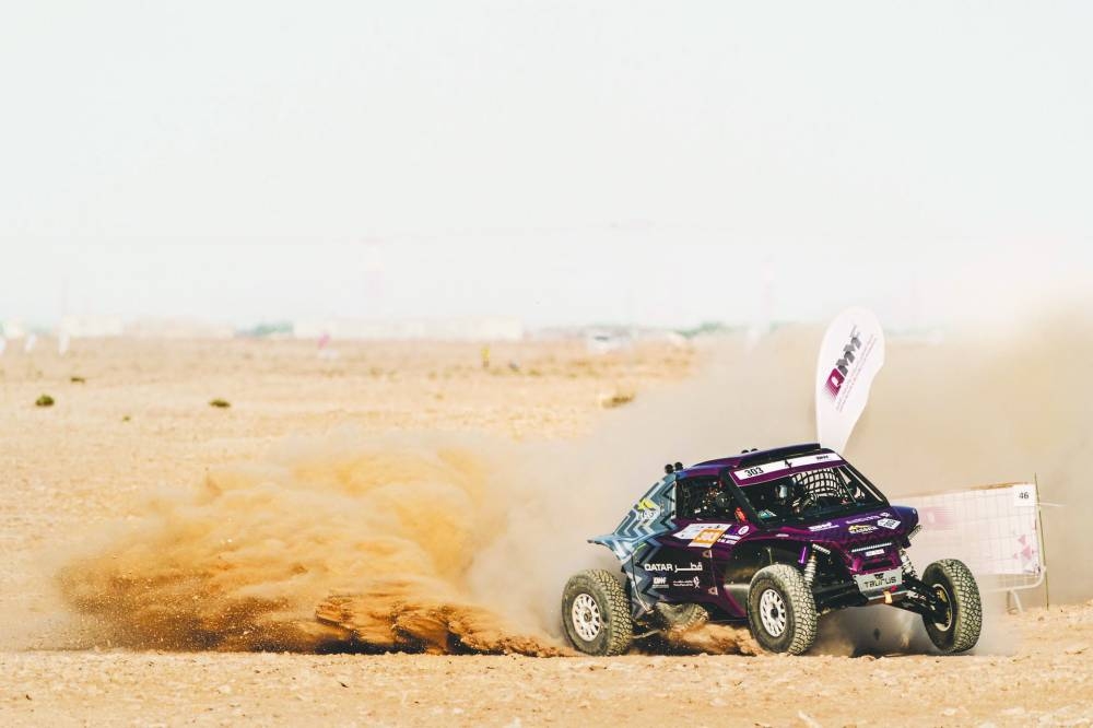
Nasser Saleh al-Attiyah and his co-driver Pablo Moreno in action on their Taurus T3 Max during the 10.01km Prologue of the Qatar International Baja yesterday. 