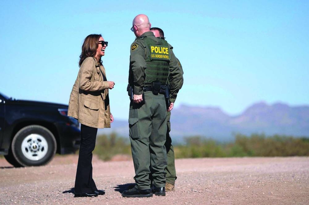 Kamala Harris visits the US-Mexico border.