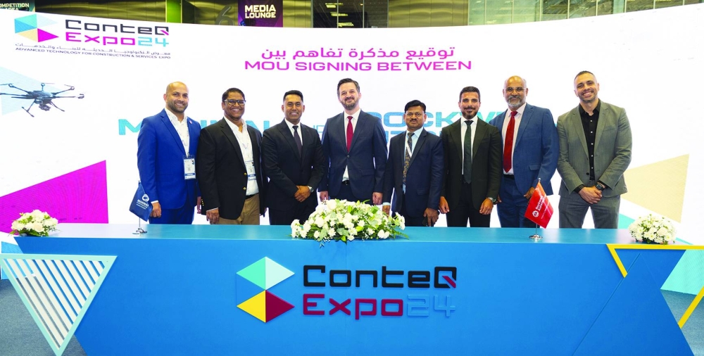 Officials of Mannai InfoTech and Rockwell Automation during the signing ceremony.