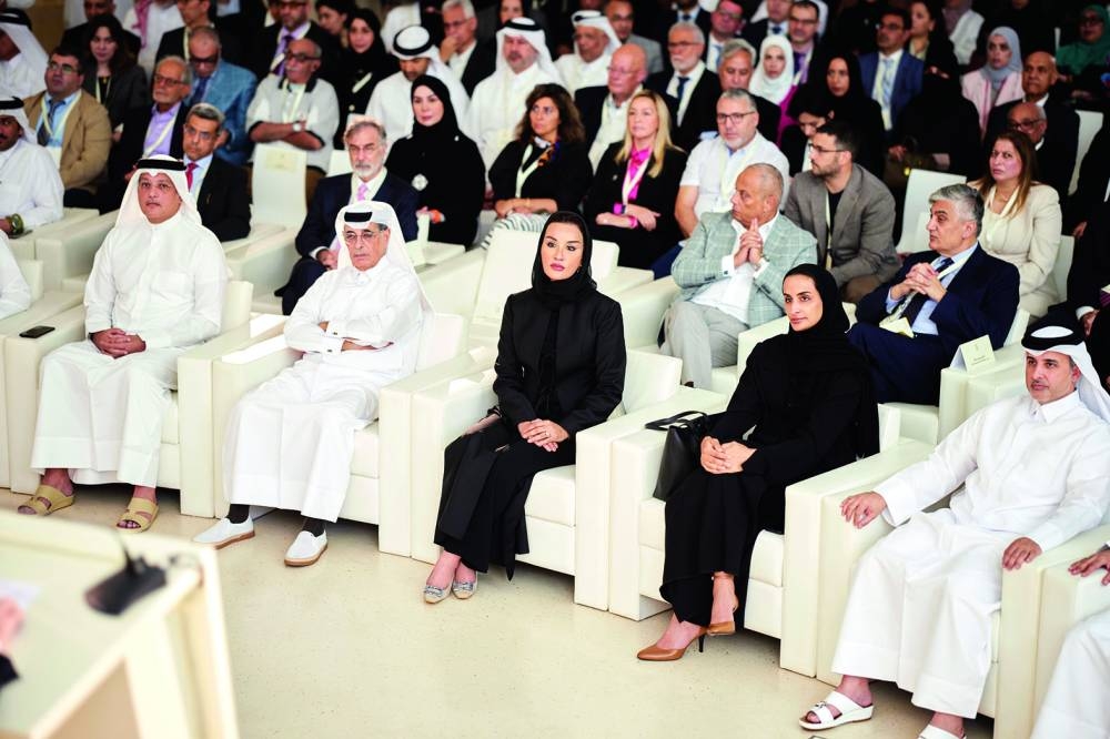Her Highness Sheikha Moza bint Nasser and other dignitaries at the opening of the AGS Annual Gathering Sunday. PICTURE: AR Al-Baker