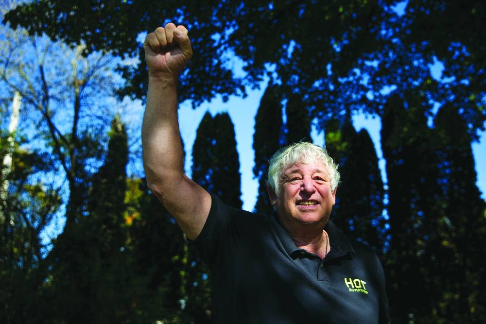 Poll watcher Jay Stone stands outside his home in Pleasant Prairie ahead of the US presidential election in Milwaukee, Wisconsin. (Reuters)