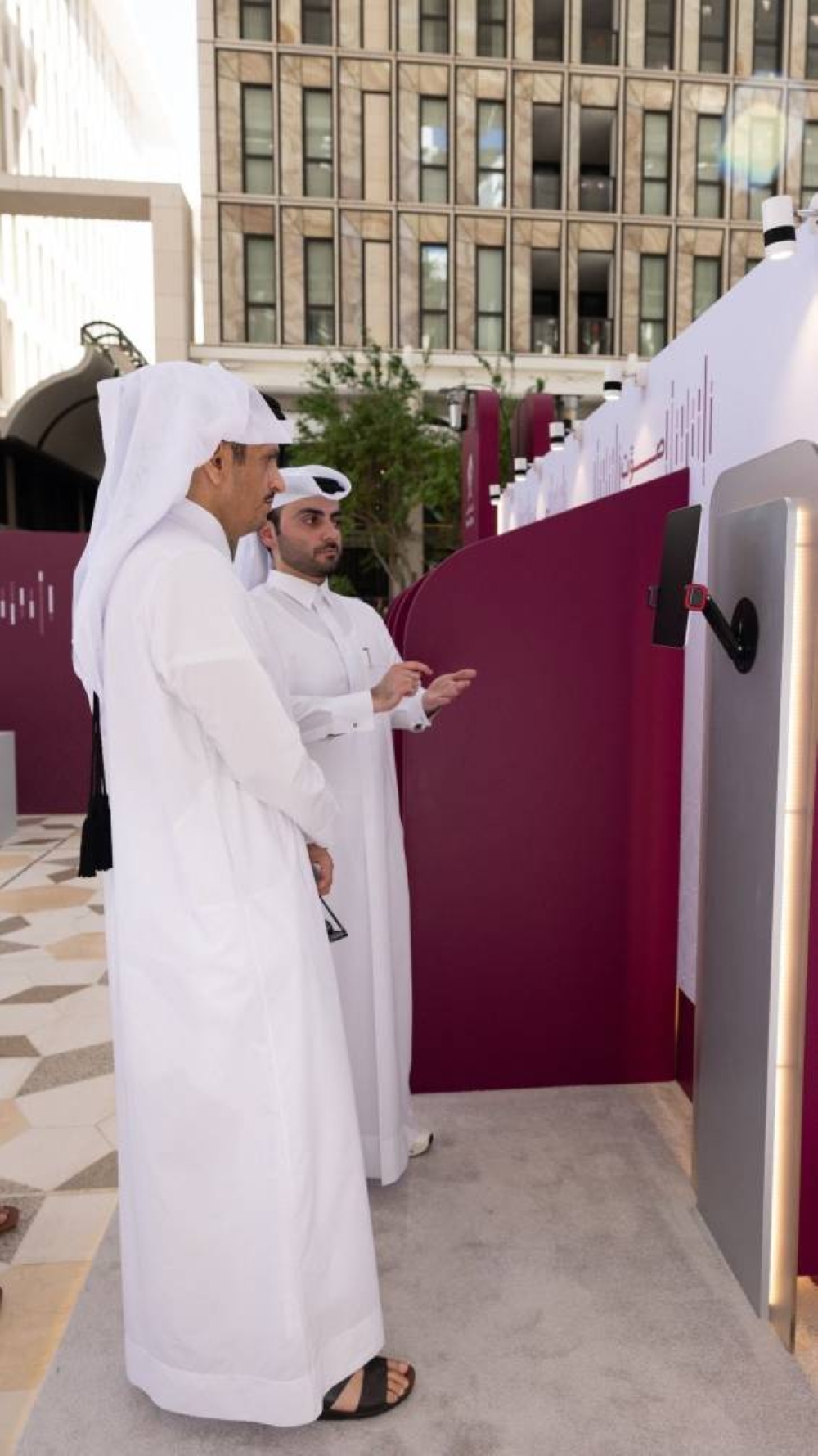 HE the Prime Minister and Minister of Foreign Affairs Sheikh Mohammed bin Abdulrahman bin Jassim al-Thani inspects the 15th Referendum Committee in Barahat Msheireb, Msheireb.
