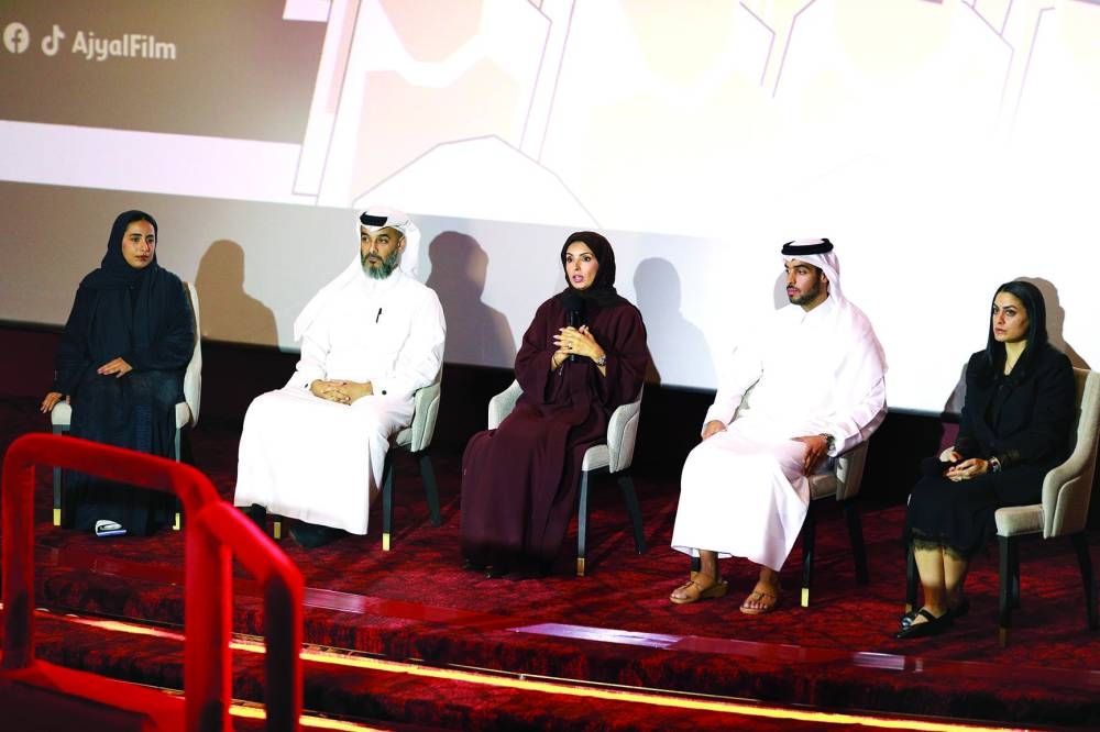 Fatma Hassan Alremaihi (centre) and other DFI officials announce details of the film festival.