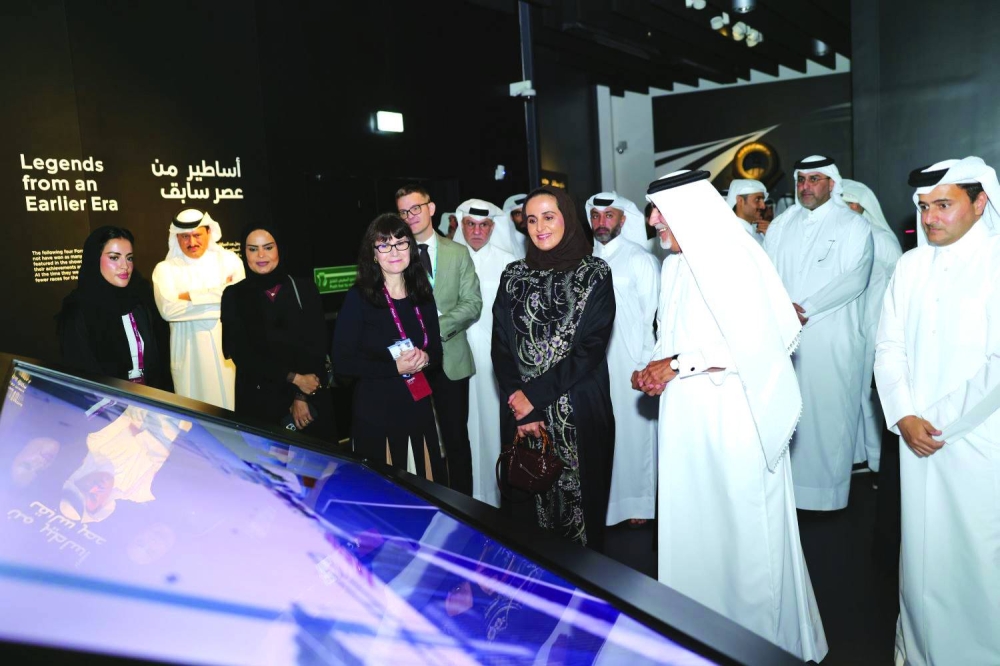 HE Sheikha Al Mayassa bint Hamad bin Khalifa al-Thani opens 'The Race is On' exhibition.