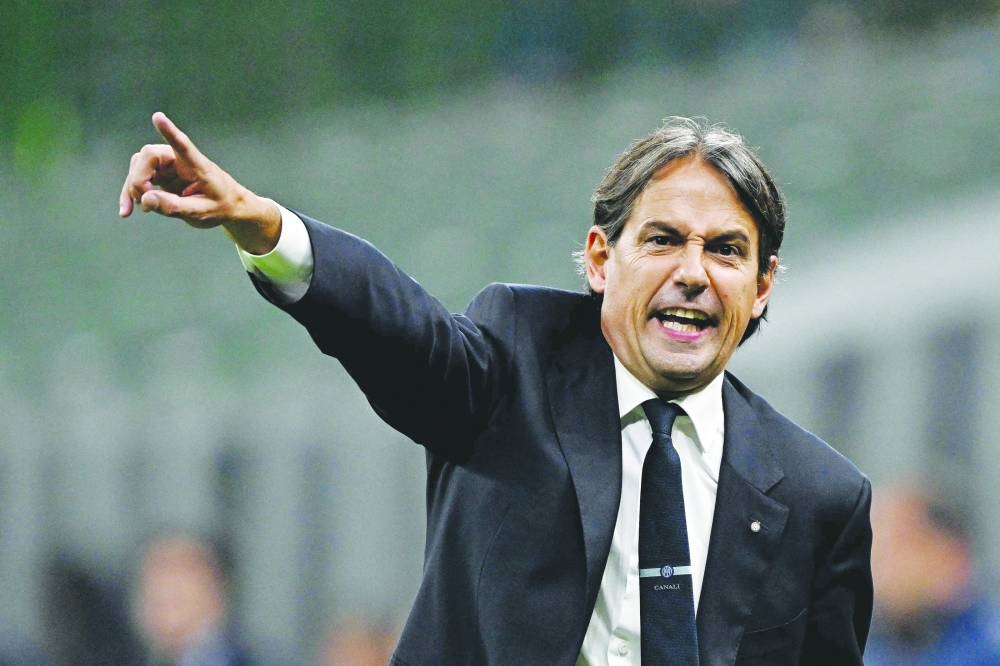 Inter Milan's coach Simone Inzaghi. (AFP)