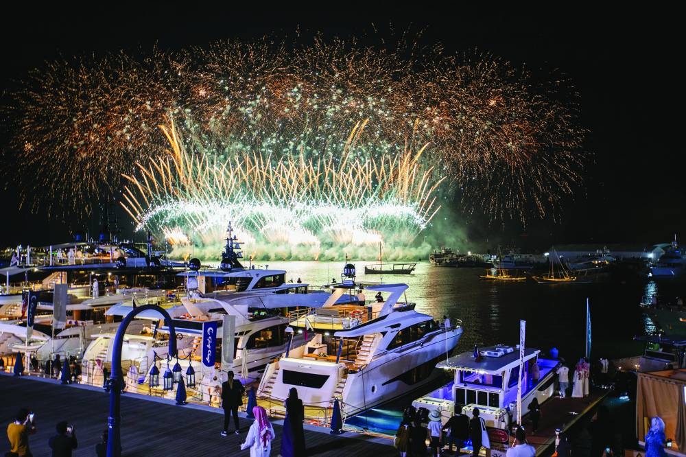 A view of the fireworks on the last day of the inaugural Qatar Boat Show on Saturday. 