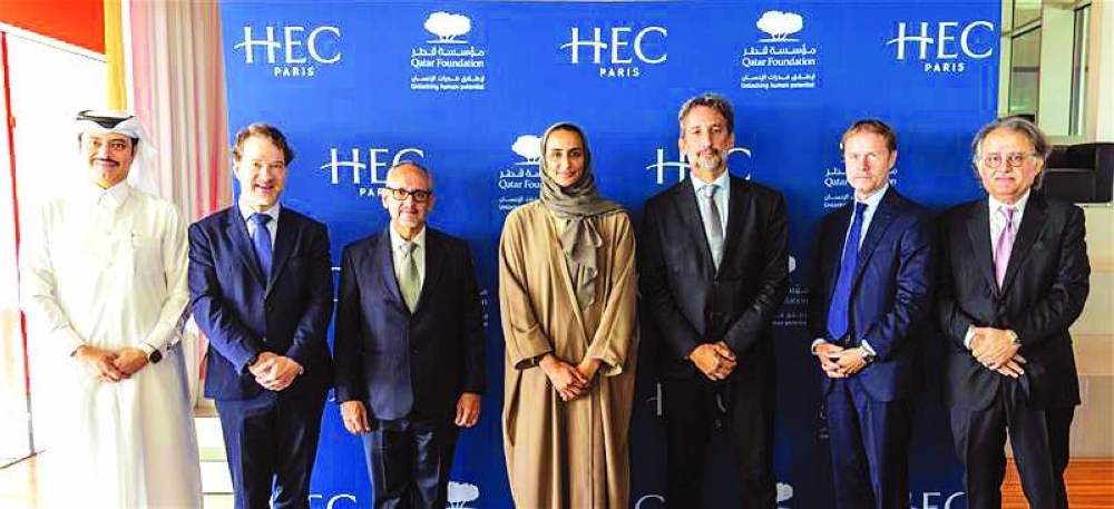 HE Sheikha Hind bint Hamad al-Thani and Dr Eloic Peyrache with other dignitaries on the occasion.