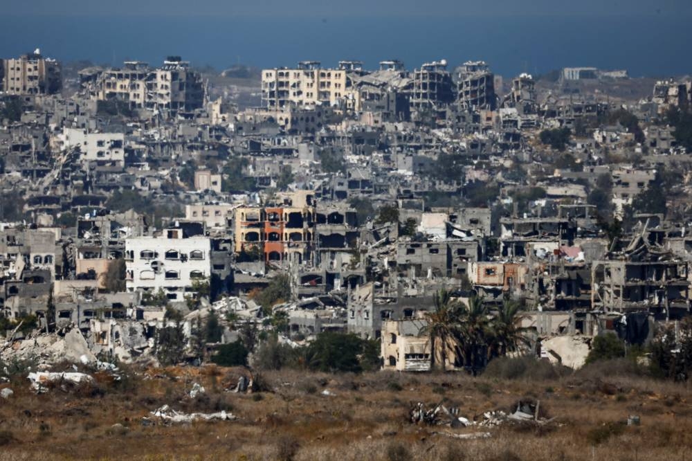 A general view shows destroyed buildings in Northern Gaza near the Israel-Gaza border, on Monday. REUTERS