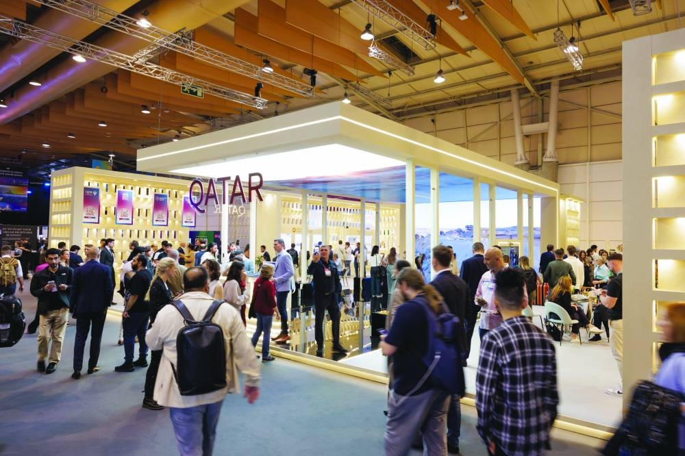 A view of the Qatar Pavilion at the summit